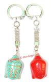 Set of 2 Buddha head Keychains (Keyrings)