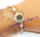 Shaligram bracelet in pure silver