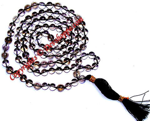 Smoky quartz mala to brings abundance, prosperity, and good luck