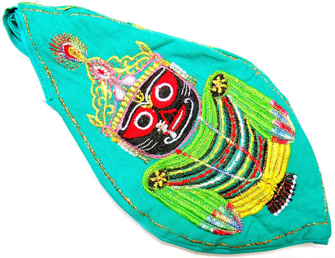 Sri Jagannath Gomukhi japa mala bag - Turquoise Green