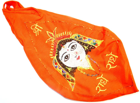 Sri Radha Gaumukhi (Gomukhi) japa mala bag - Orange