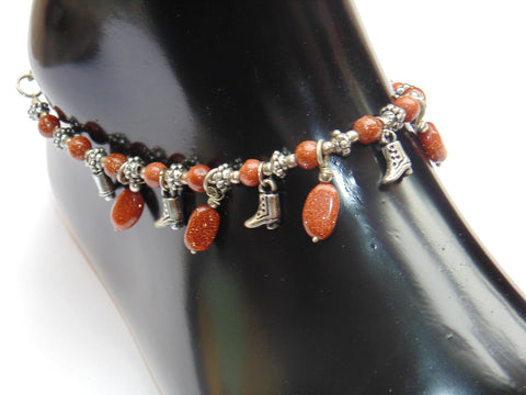 Sunstone Anklet - made up from Sunstone beads