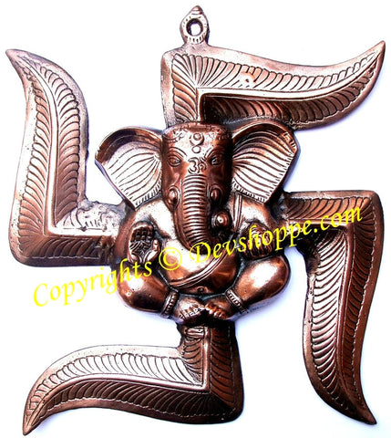 Ganesha on Swastik wall hanging