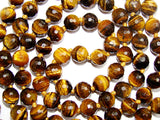 Tiger eye mala made from very high quality faceted beads for confidence and courage