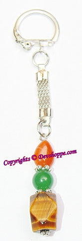 Tiger eye Natural Pebble Tumbled Stone Keychain