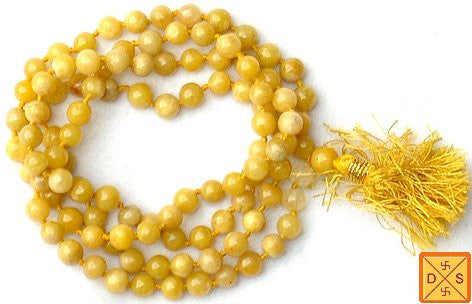 Yellow hakik (agate) mala