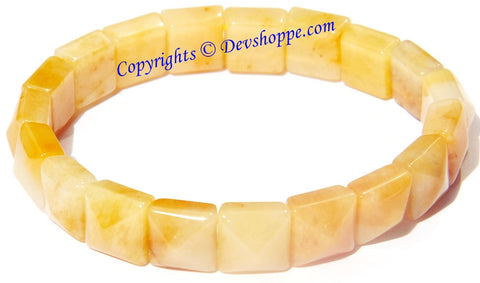 Pyramid shaped Yellow Agate bracelet 