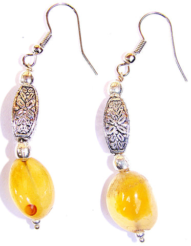 Yellow agate tumble earrings